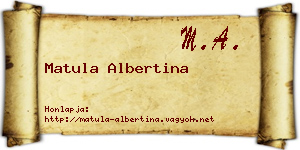 Matula Albertina névjegykártya